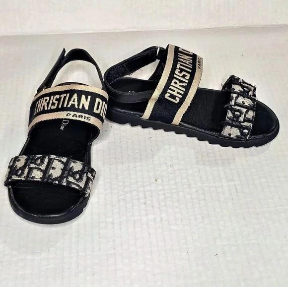 Dior Kids Sandals Size 30 Oblique Monogram Toddler Girls Luxury Shoes - Picture 3 of 14